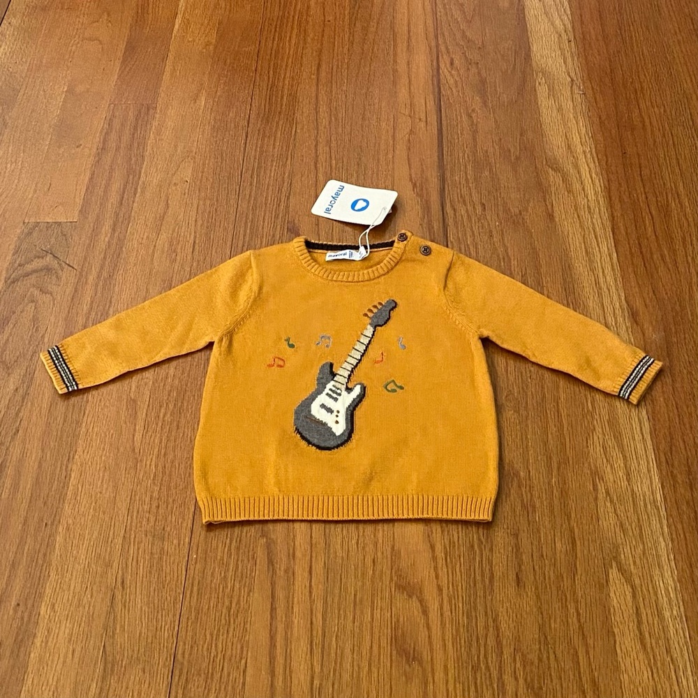 Mayoral Mustard Guitar Kids Sweater